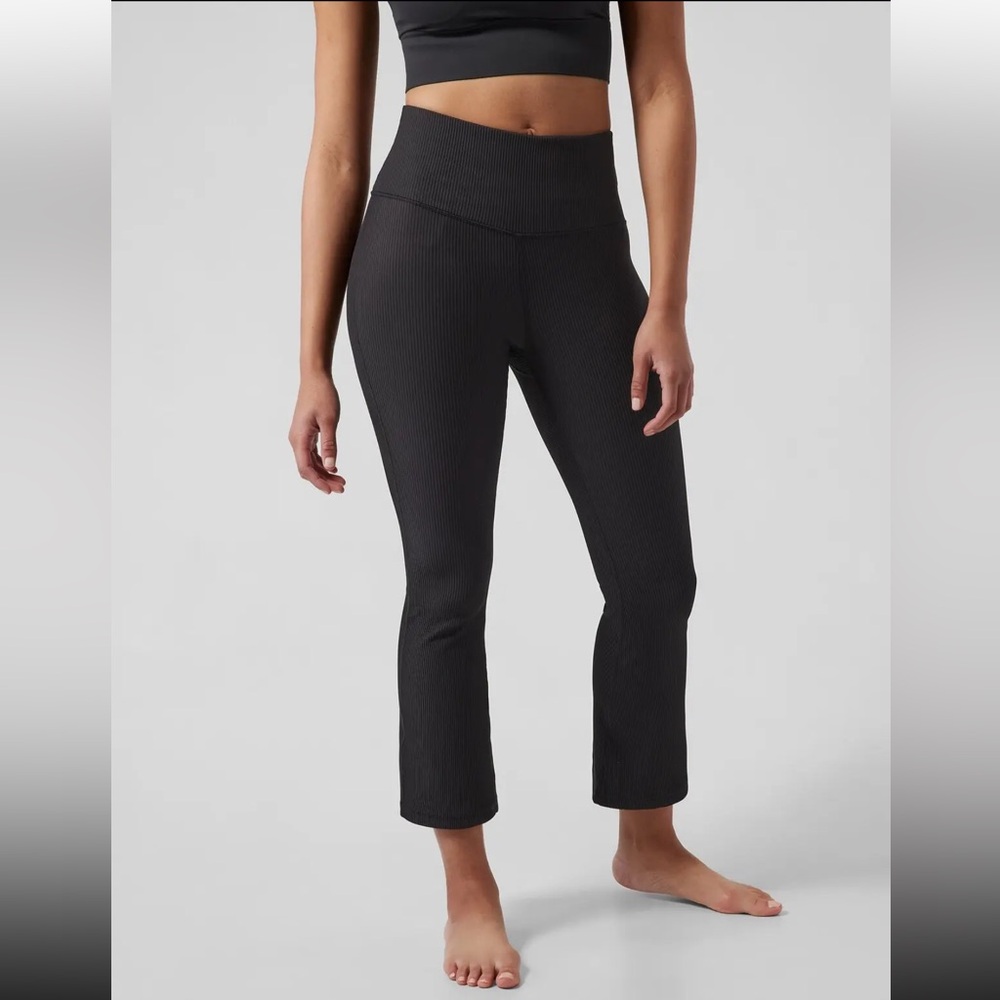 Athlete Black Elation Rib Crop Flare
